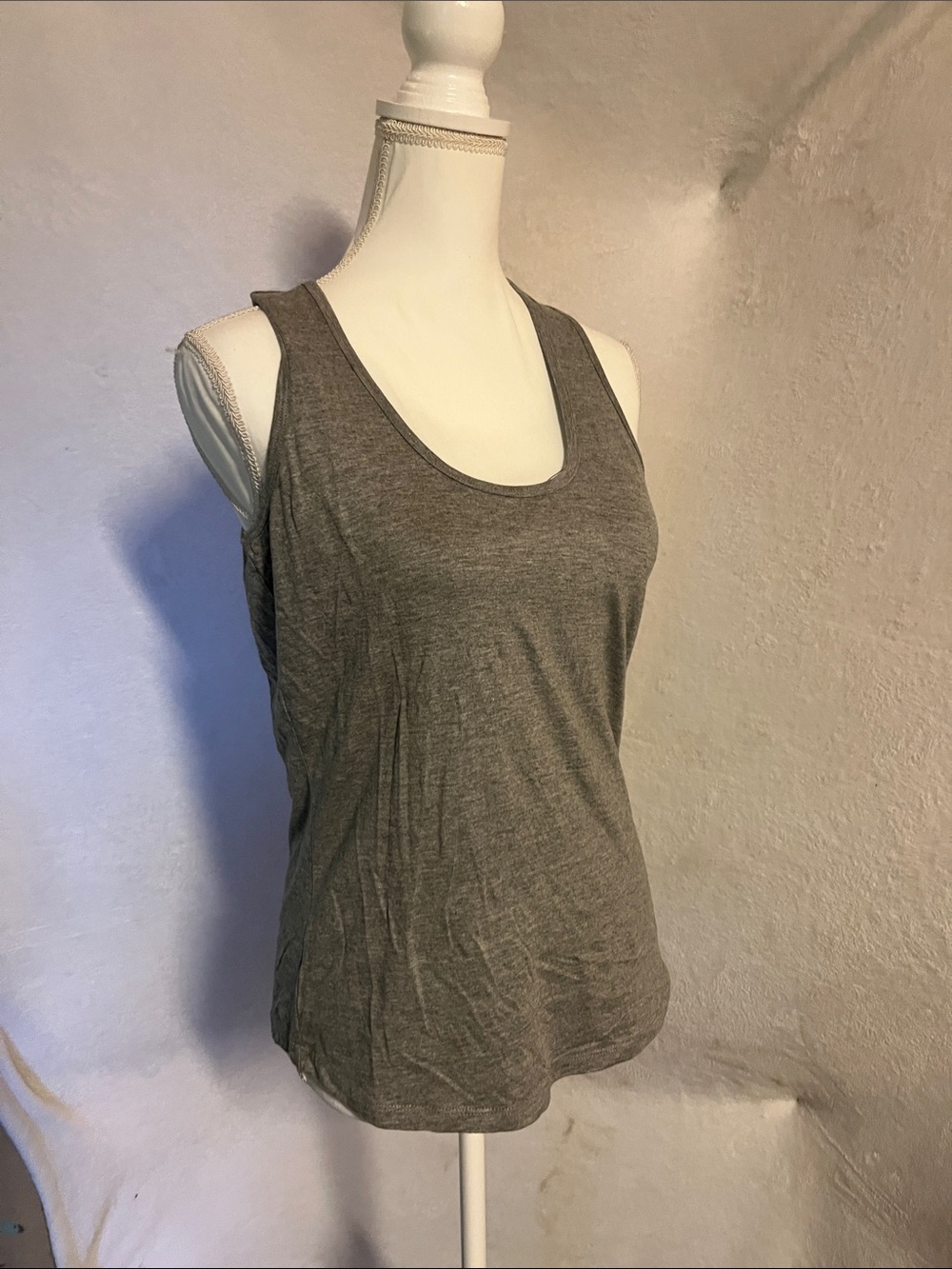 Sacred Threads Gray Scoop Neck Tank Top